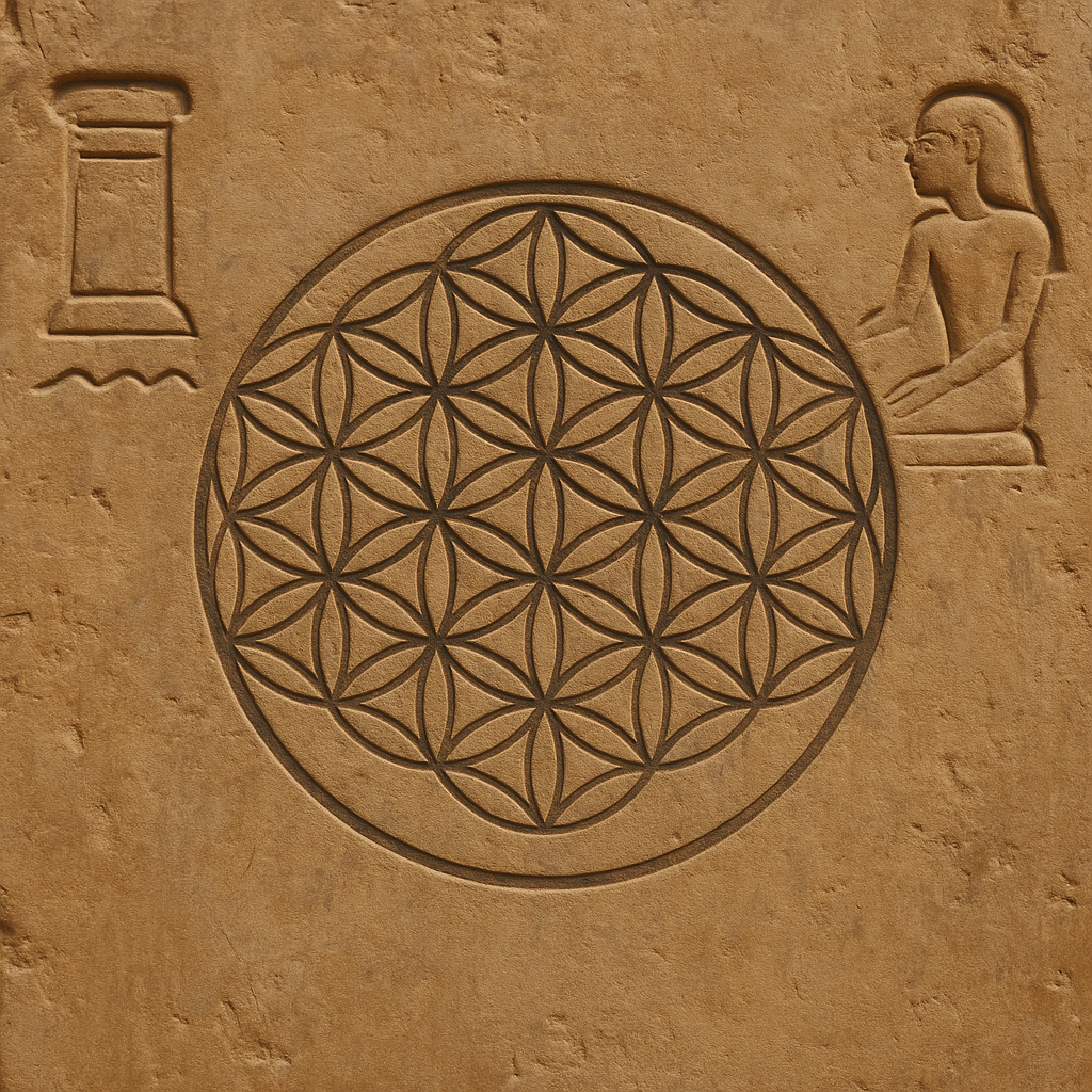 Ancien symbole Fleur de Vie Abydos Égypte